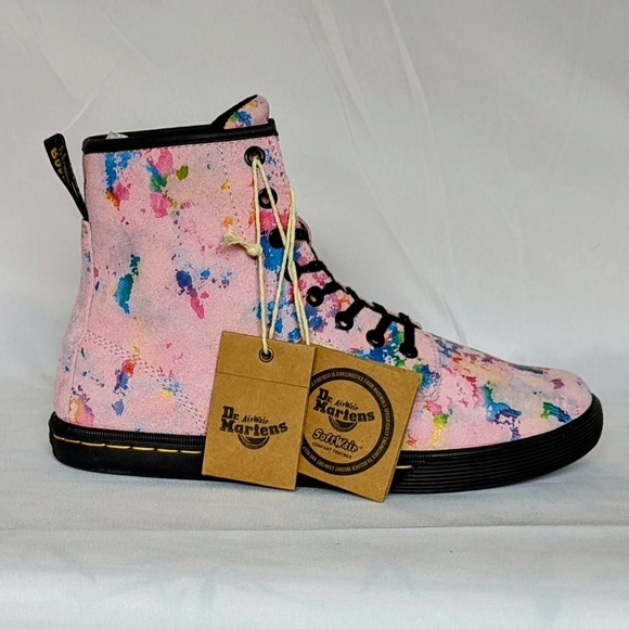 Dr. Martens Sheridan Boots Suede Lace Up Lightweight Rainbow Burst Pink 9 NIB - Picture 5 of 15